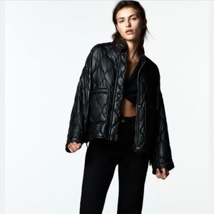 Zara Black Quilted Puffer Jacket